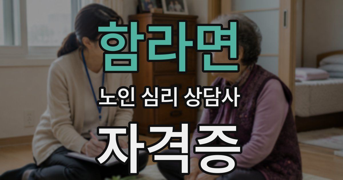 함라면 노인 심리 상담사 자격증