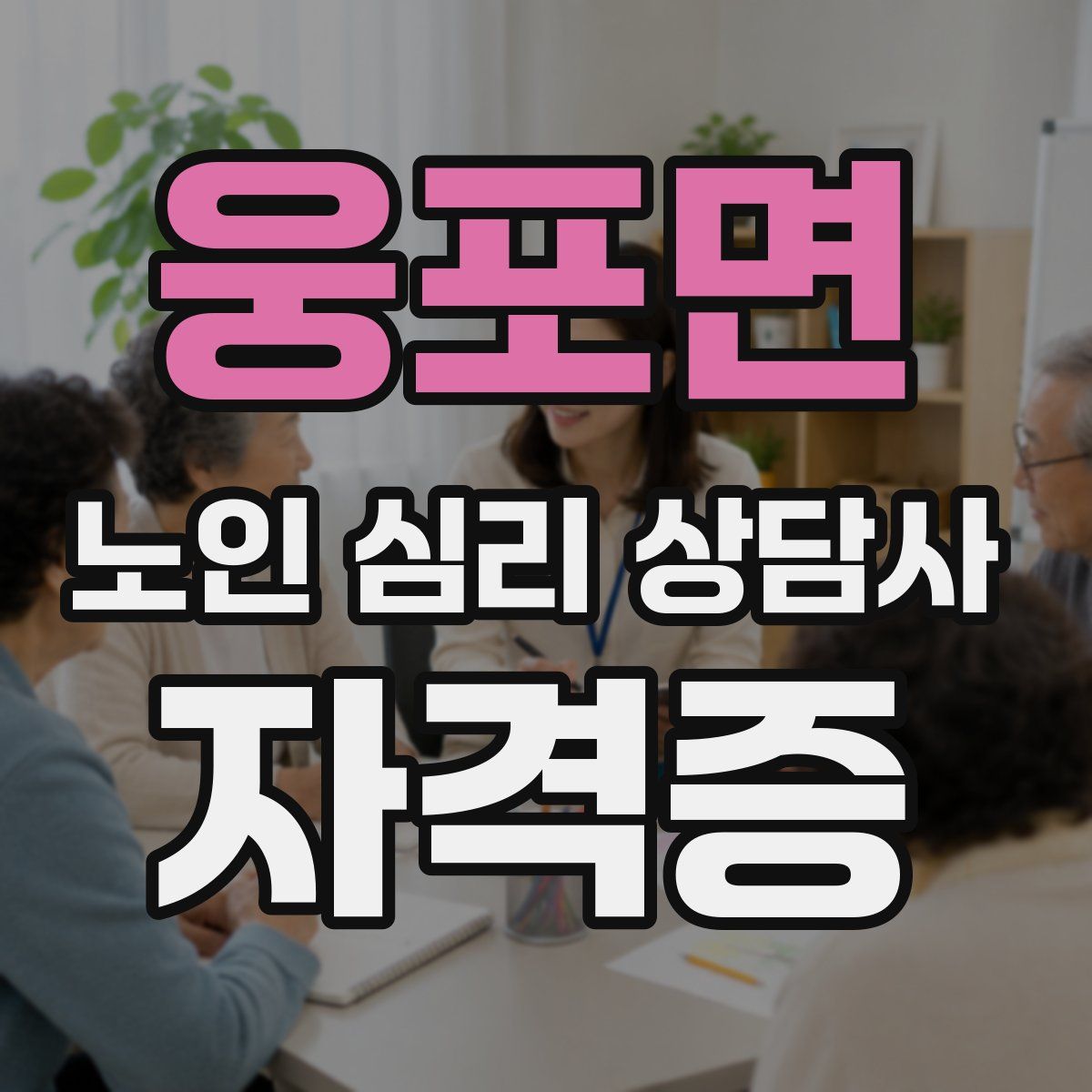 웅포면 노인 심리 상담사 자격증