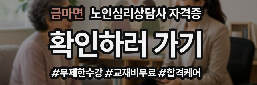 금마면 노인 심리 상담사 자격증