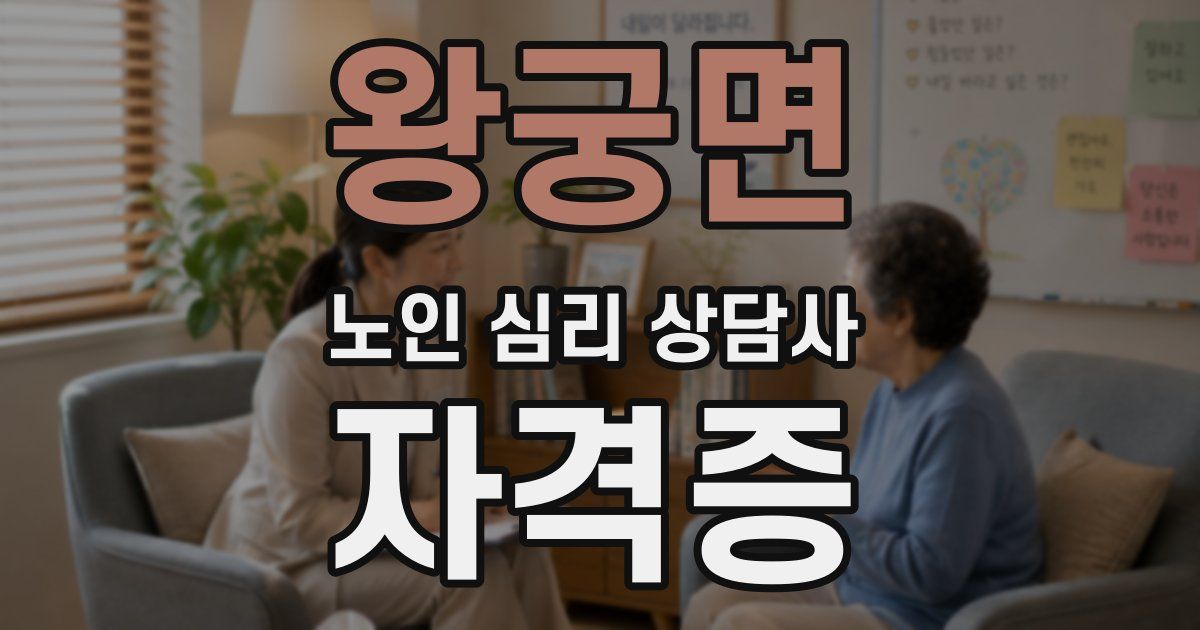 왕궁면 노인 심리 상담사 자격증