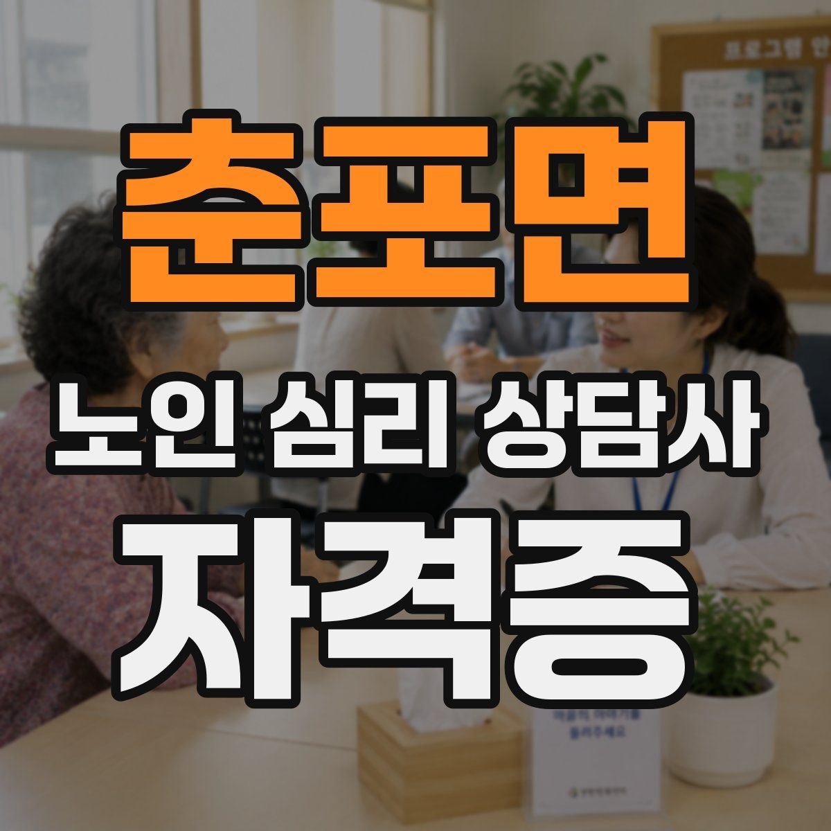 춘포면 노인 심리 상담사 자격증