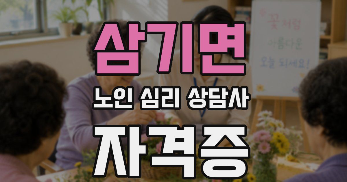삼기면 노인 심리 상담사 자격증