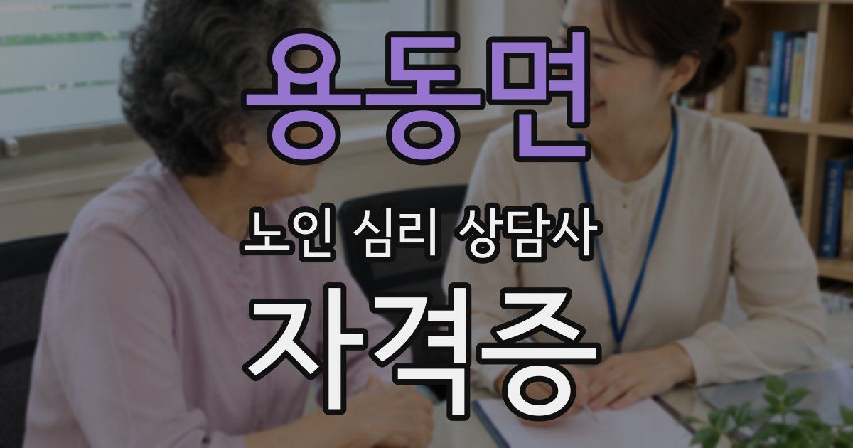 용동면 노인 심리 상담사 자격증