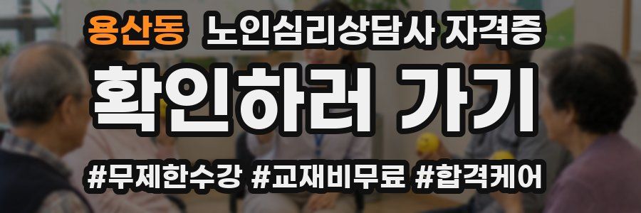 용산동 노인 심리 상담사 자격증