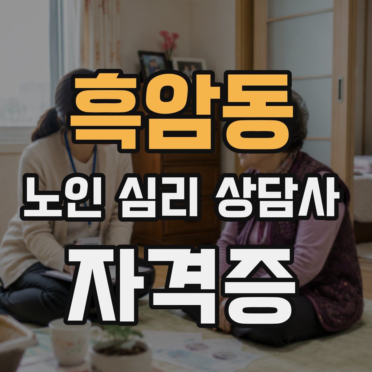 흑암동 노인 심리 상담사 자격증