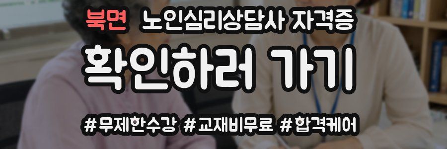 북면 노인 심리 상담사 자격증