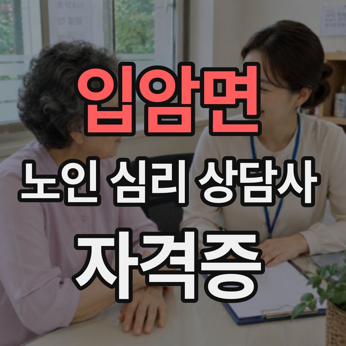 입암면 노인 심리 상담사 자격증