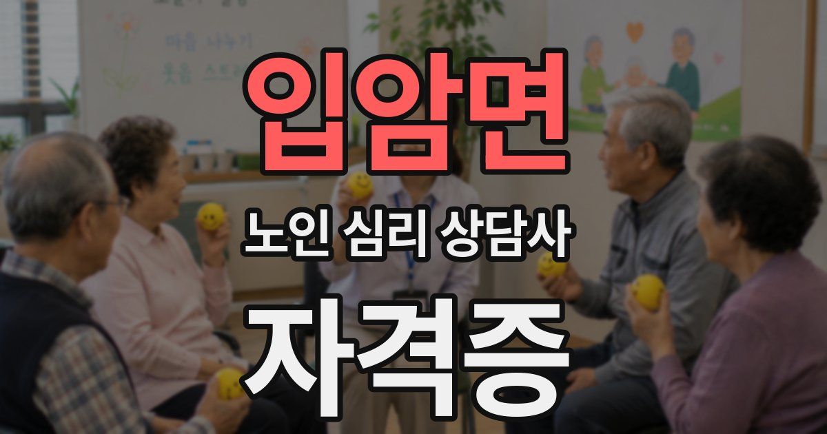입암면 노인 심리 상담사 자격증