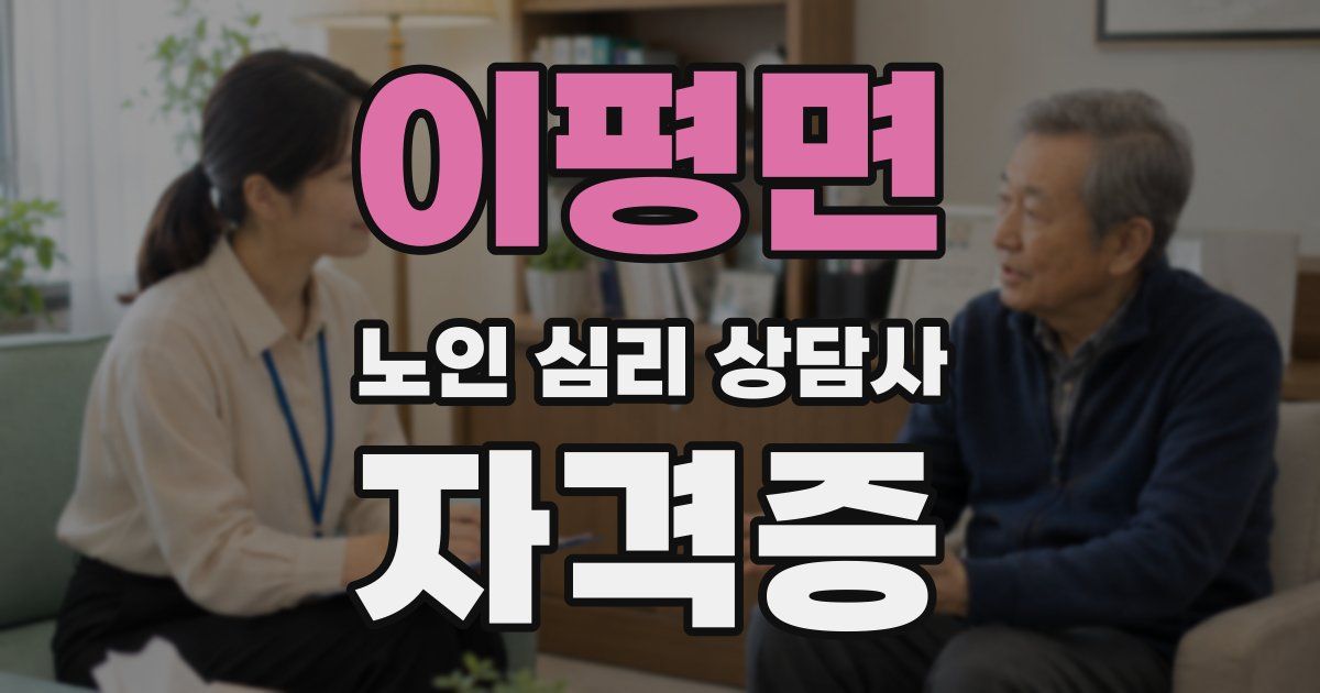 이평면 노인 심리 상담사 자격증