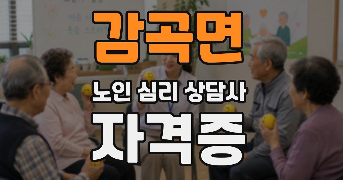 감곡면 노인 심리 상담사 자격증