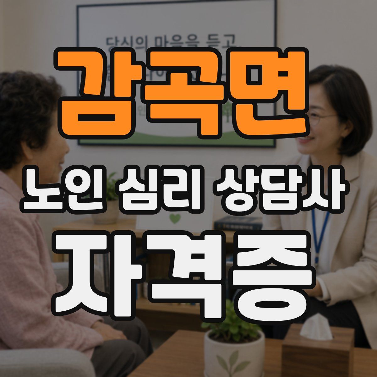 감곡면 노인 심리 상담사 자격증