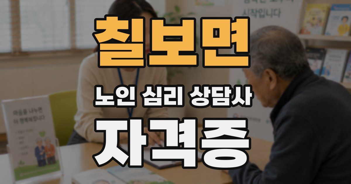 칠보면 노인 심리 상담사 자격증