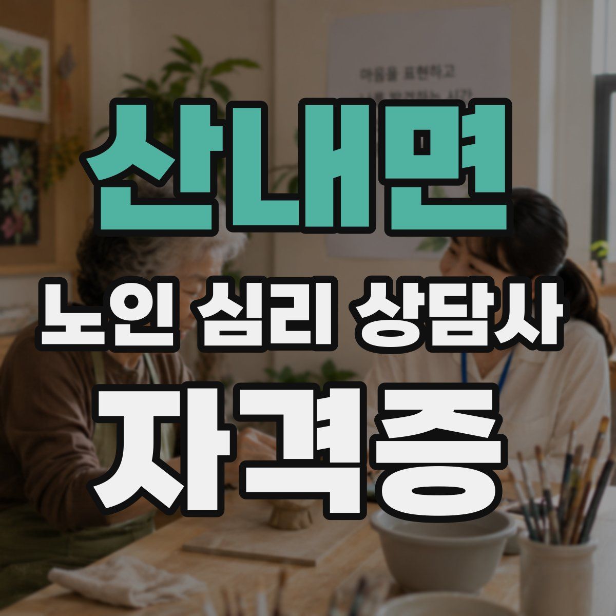 산내면 노인 심리 상담사 자격증