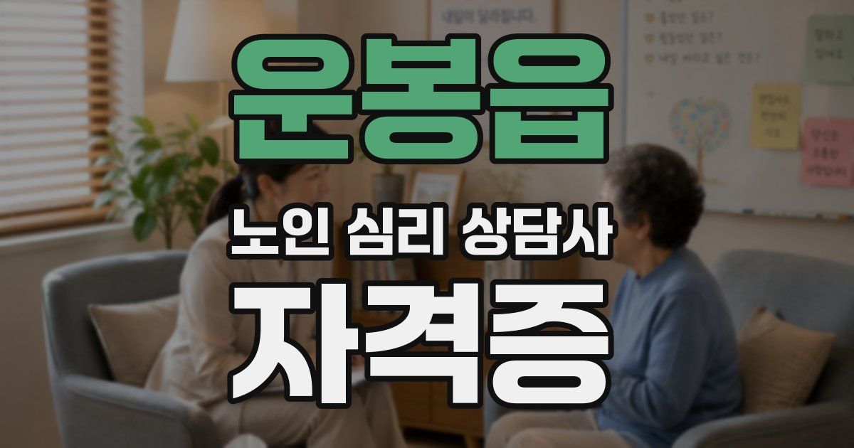 운봉읍 노인 심리 상담사 자격증