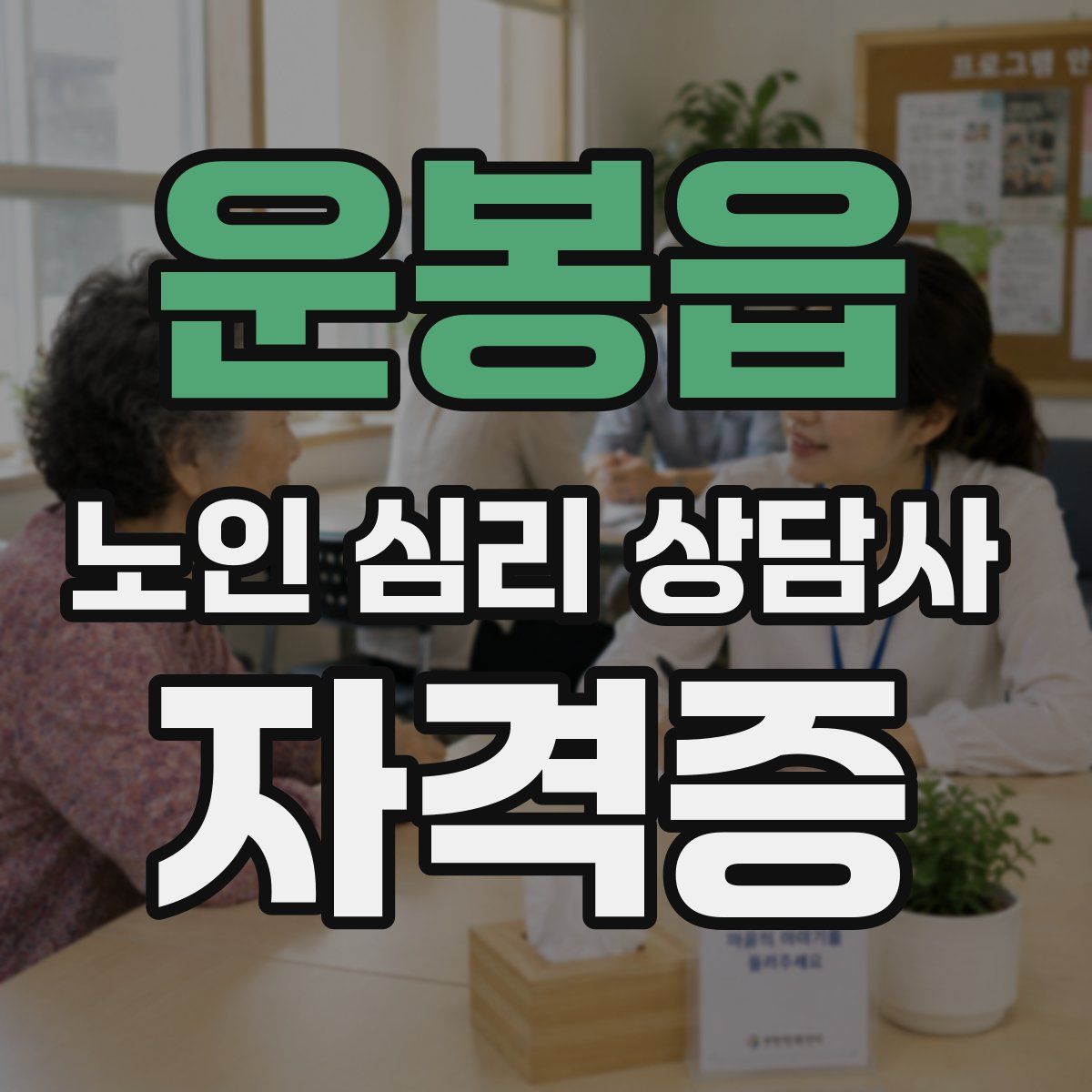 운봉읍 노인 심리 상담사 자격증