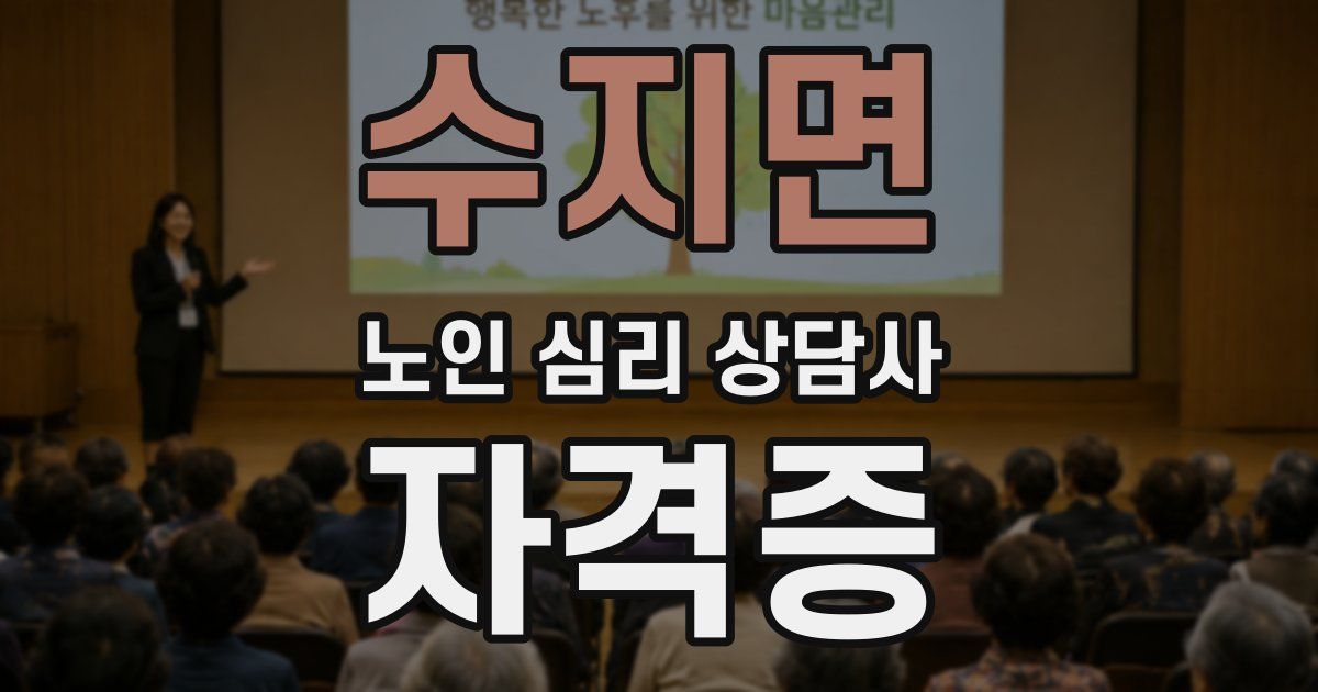 수지면 노인 심리 상담사 자격증