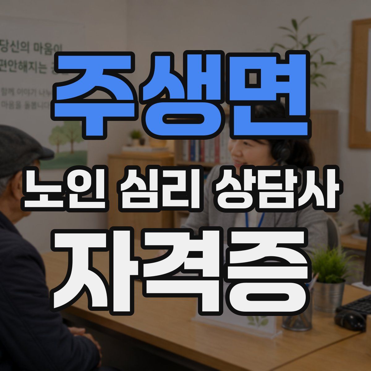 주생면 노인 심리 상담사 자격증