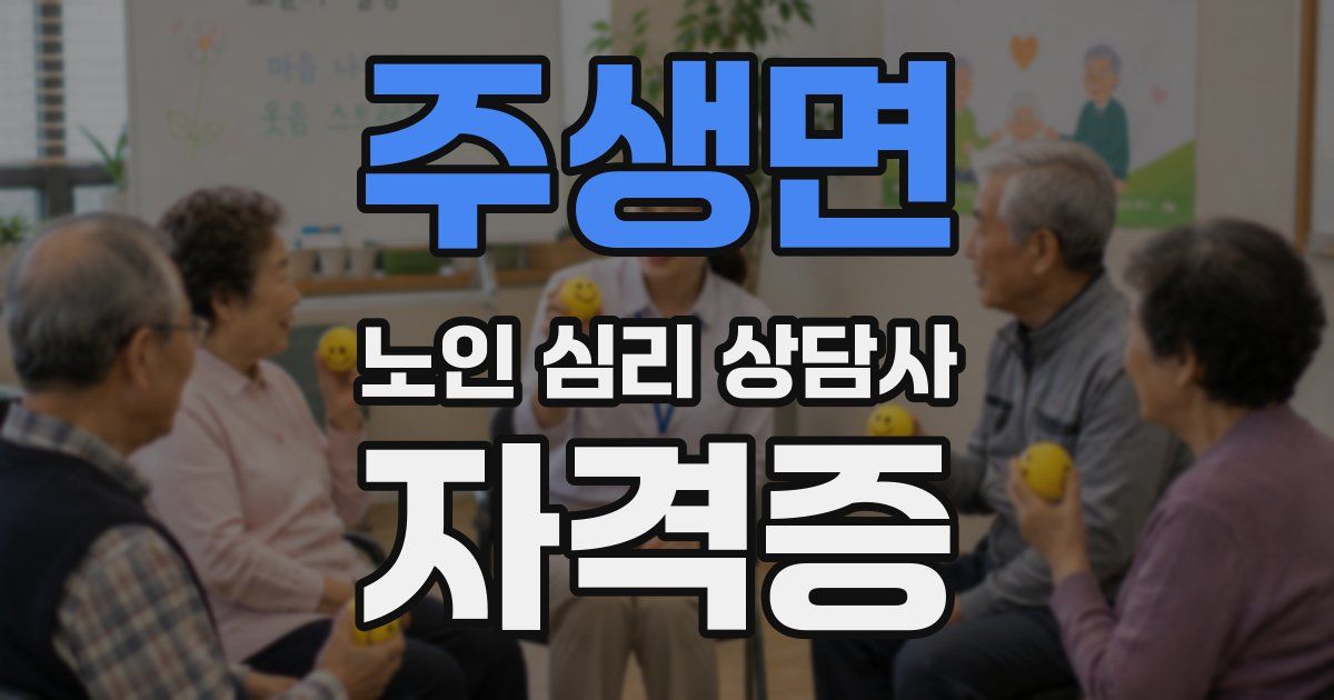 주생면 노인 심리 상담사 자격증