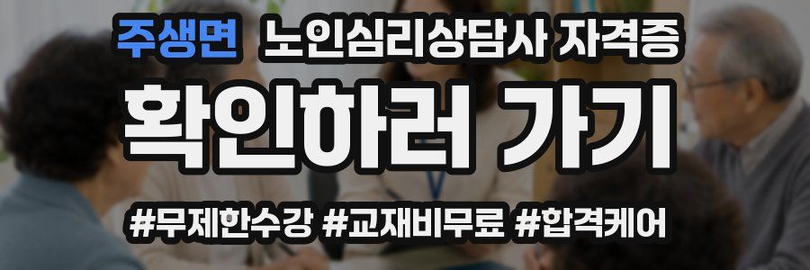 주생면 노인 심리 상담사 자격증