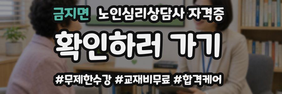금지면 노인 심리 상담사 자격증