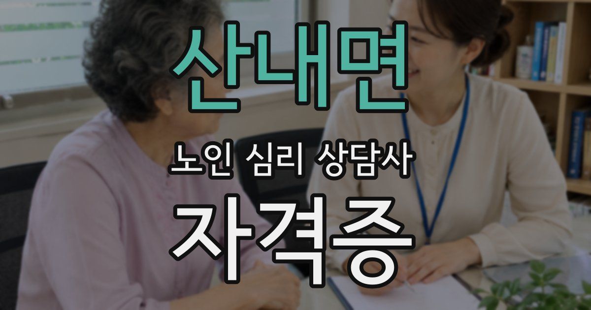 산내면 노인 심리 상담사 자격증