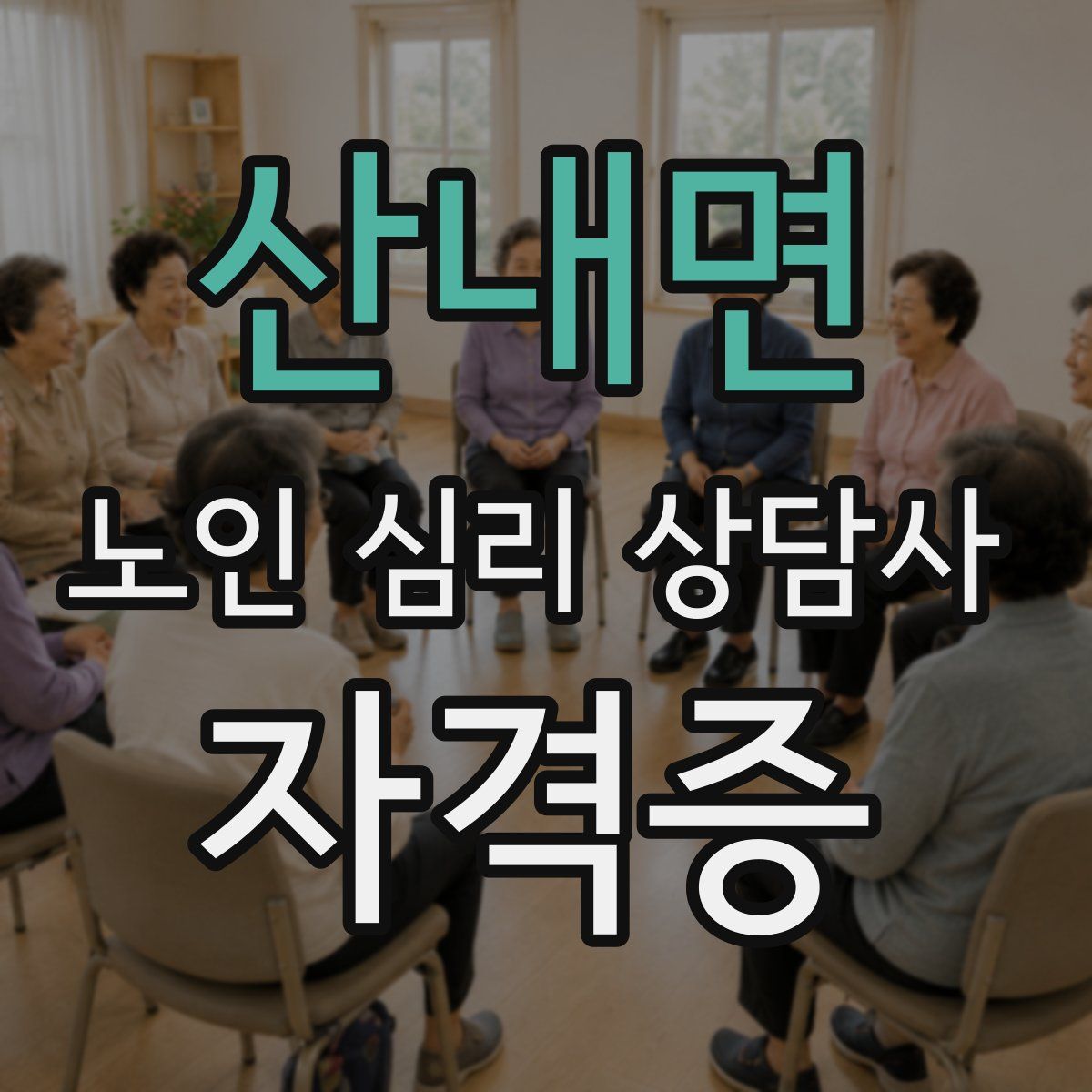 산내면 노인 심리 상담사 자격증