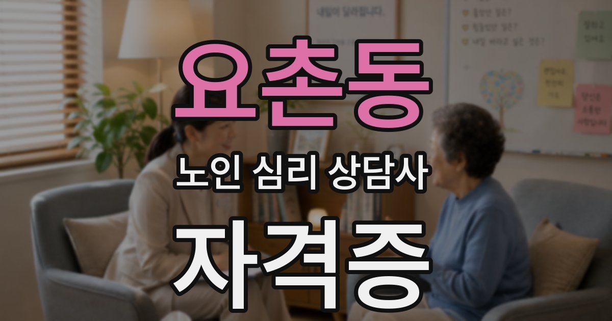 요촌동 노인 심리 상담사 자격증