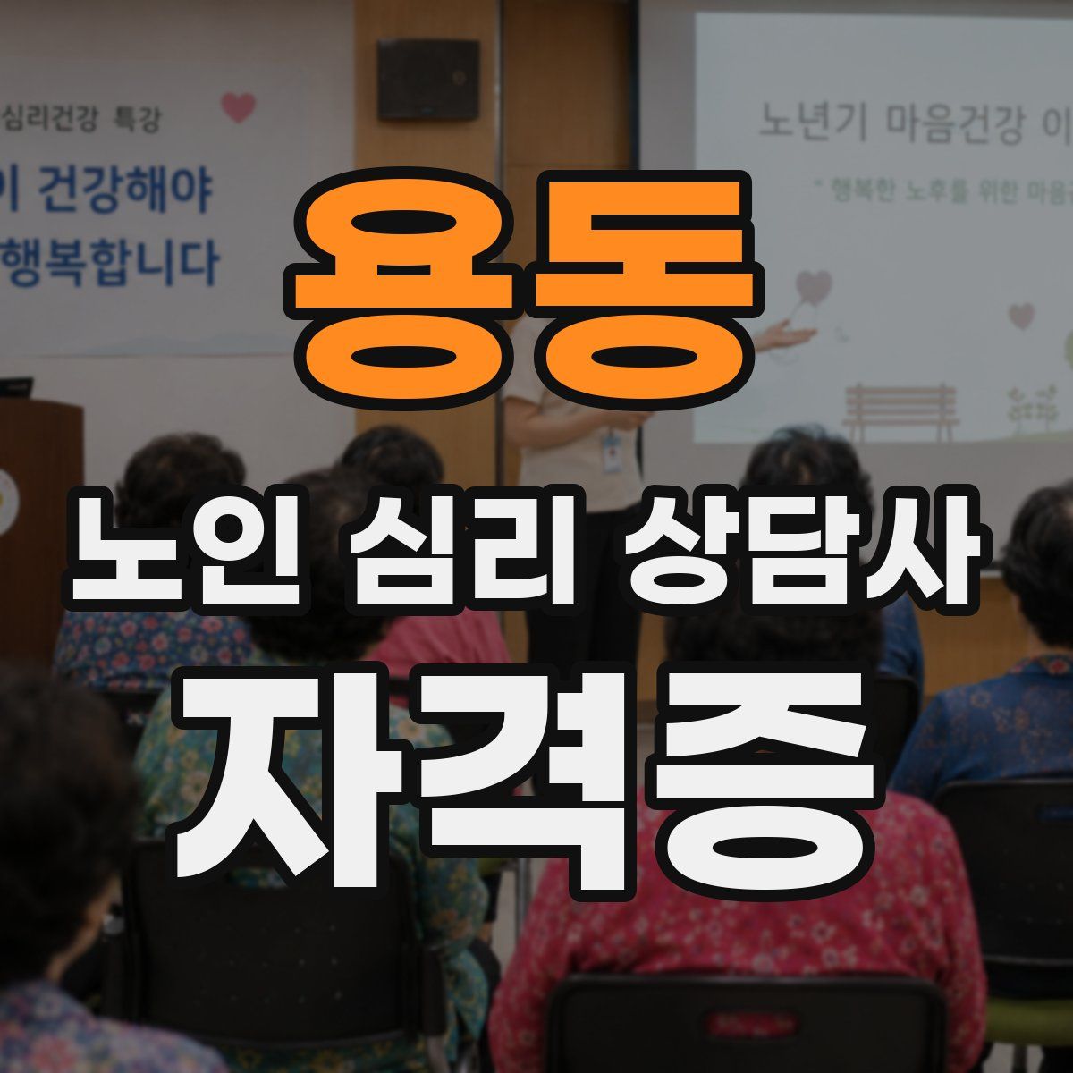 용동 노인 심리 상담사 자격증