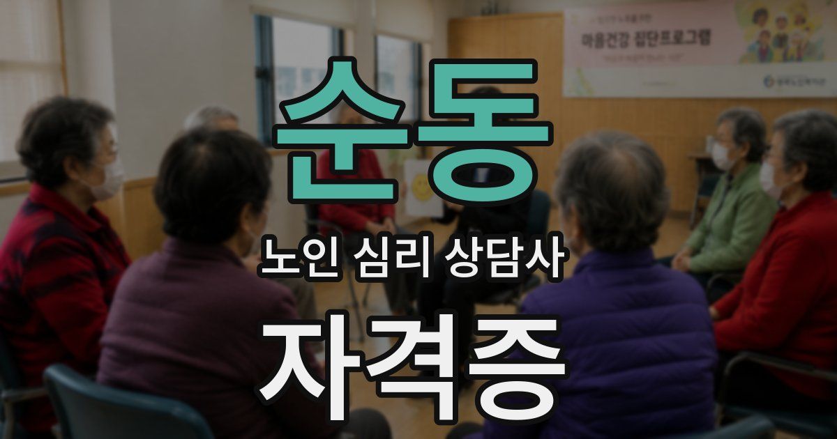 순동 노인 심리 상담사 자격증