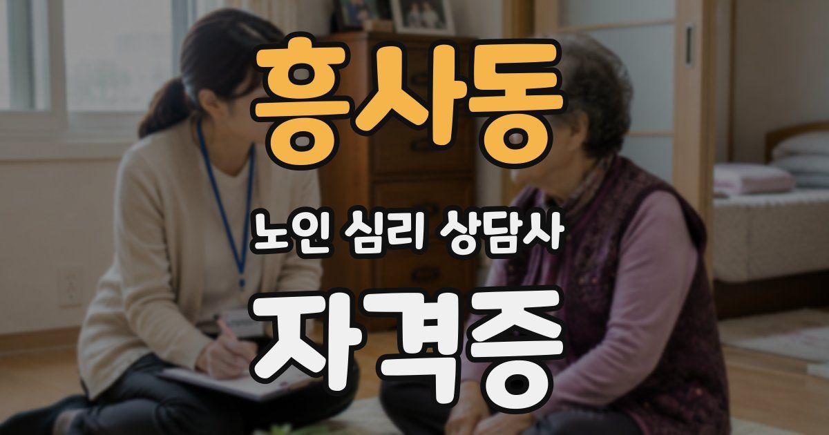흥사동 노인 심리 상담사 자격증