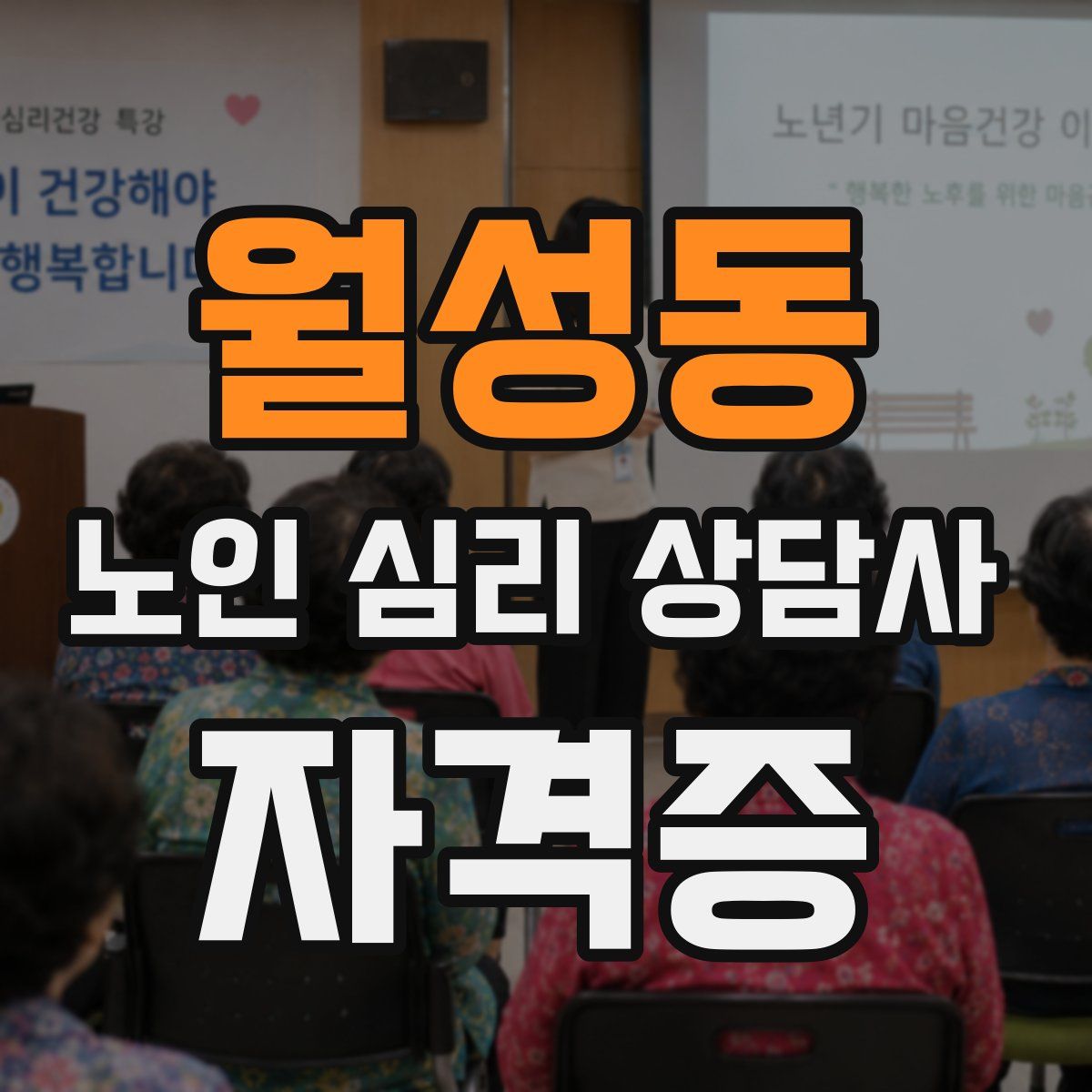 월성동 노인 심리 상담사 자격증