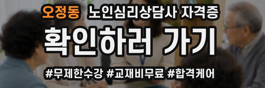 오정동 노인 심리 상담사 자격증