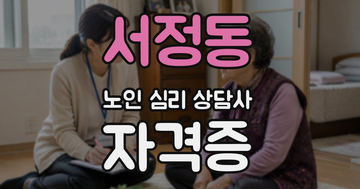 서정동 노인 심리 상담사 자격증