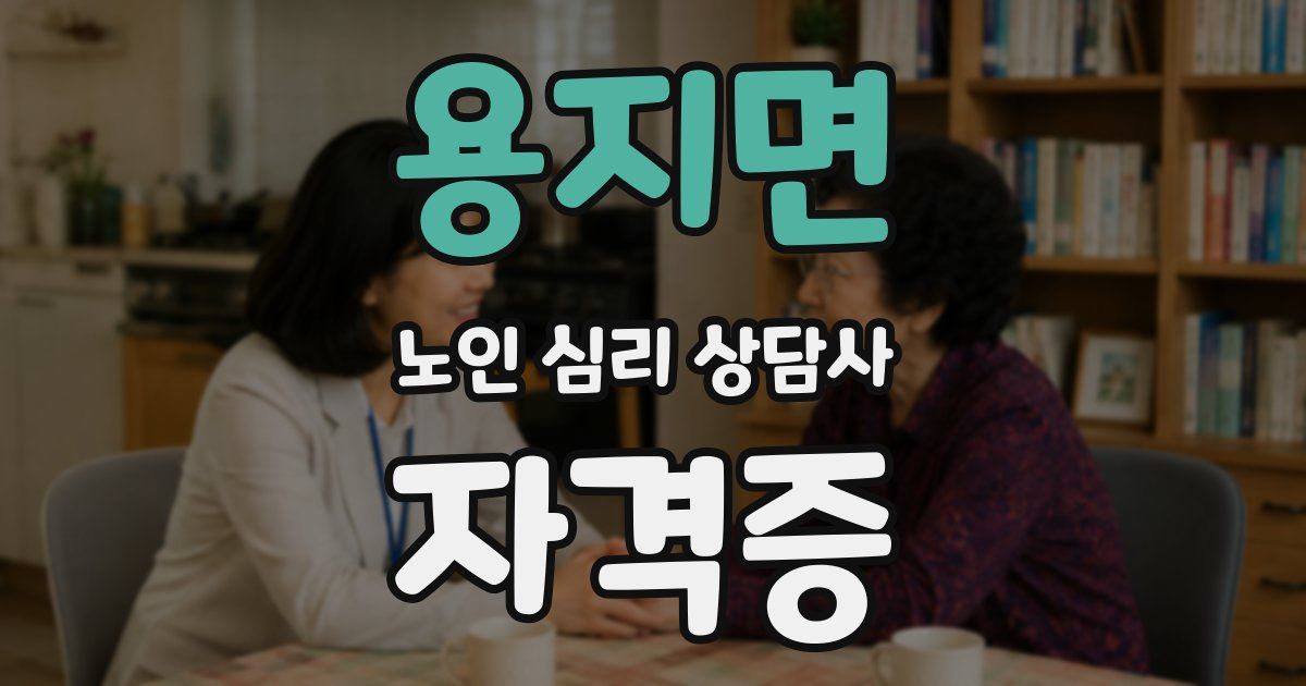 용지면 노인 심리 상담사 자격증