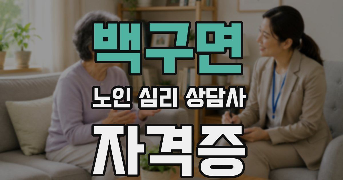 백구면 노인 심리 상담사 자격증