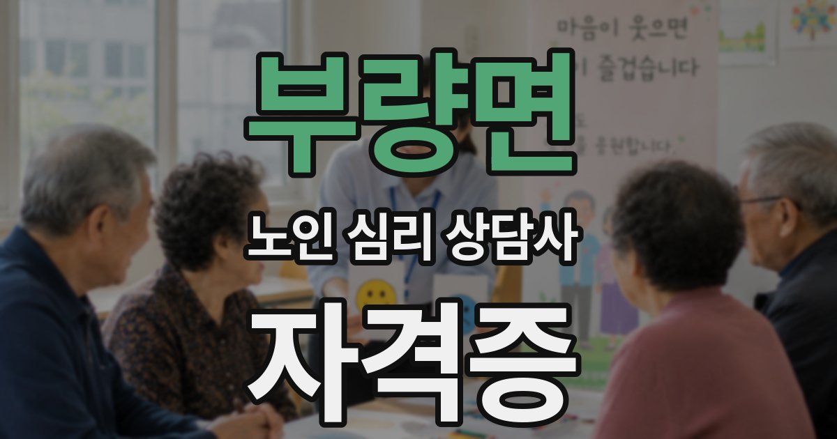 부량면 노인 심리 상담사 자격증