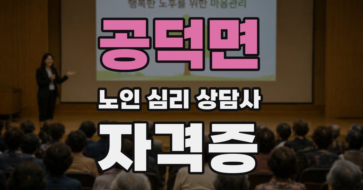 공덕면 노인 심리 상담사 자격증