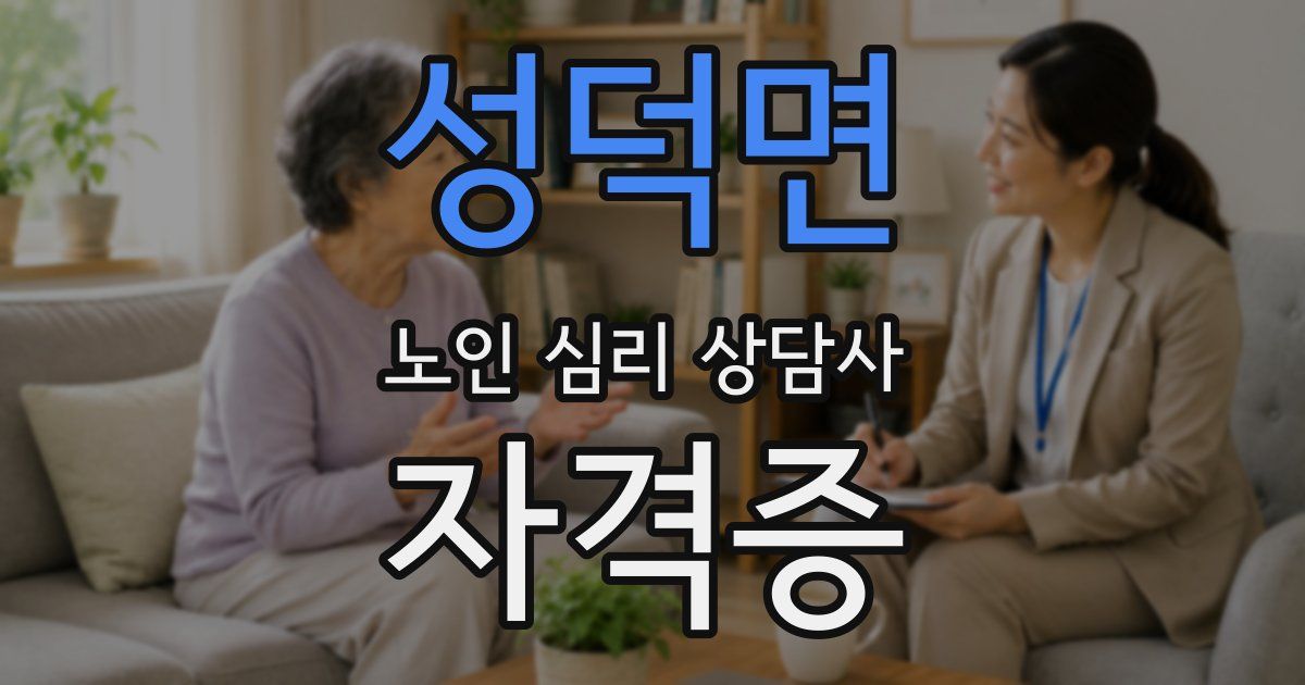 성덕면 노인 심리 상담사 자격증