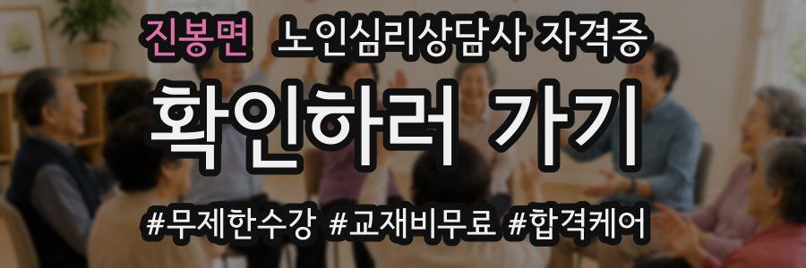진봉면 노인 심리 상담사 자격증