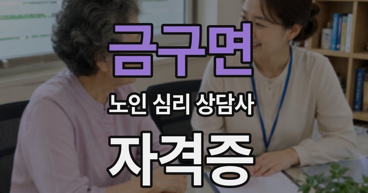 금구면 노인 심리 상담사 자격증