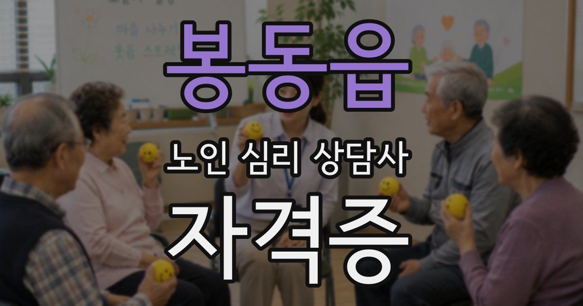 봉동읍 노인 심리 상담사 자격증