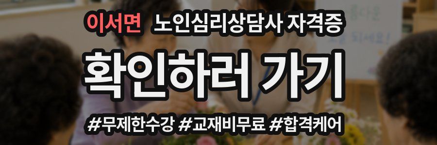 이서면 노인 심리 상담사 자격증
