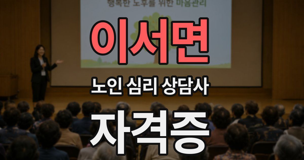 이서면 노인 심리 상담사 자격증
