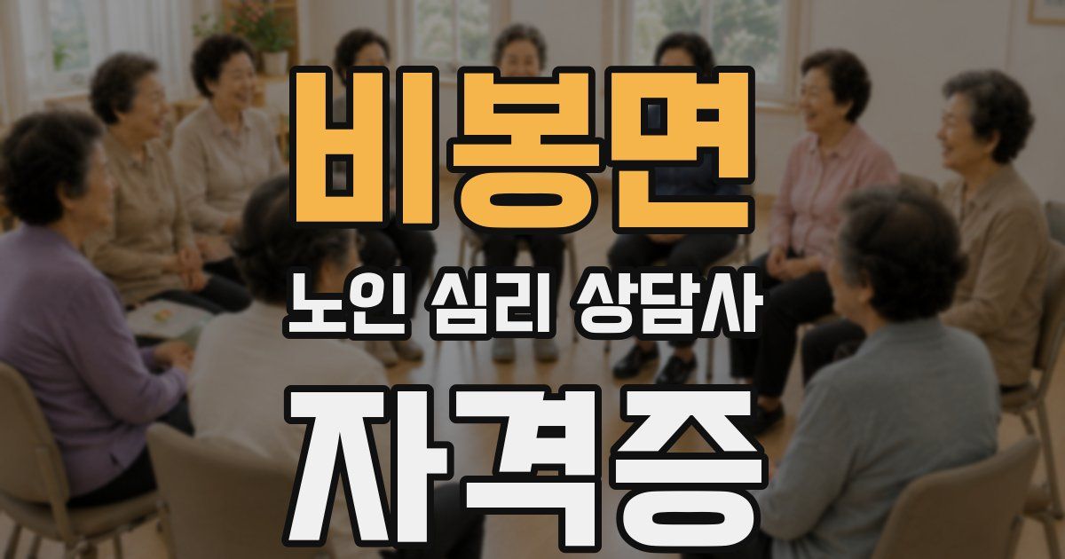 비봉면 노인 심리 상담사 자격증