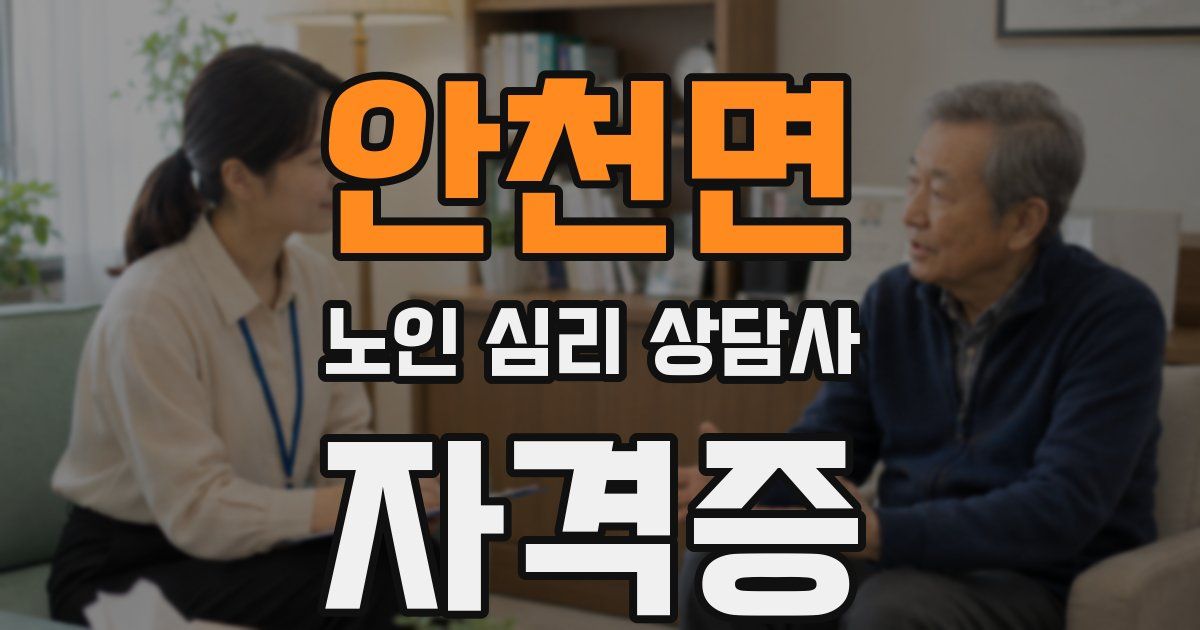 안천면 노인 심리 상담사 자격증
