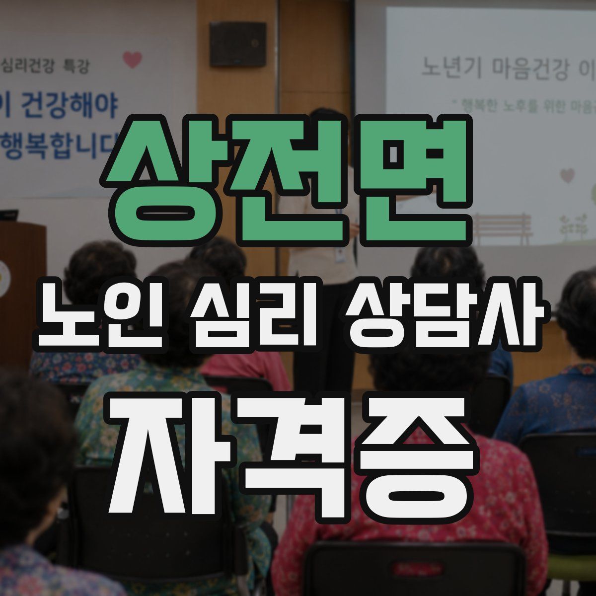 상전면 노인 심리 상담사 자격증