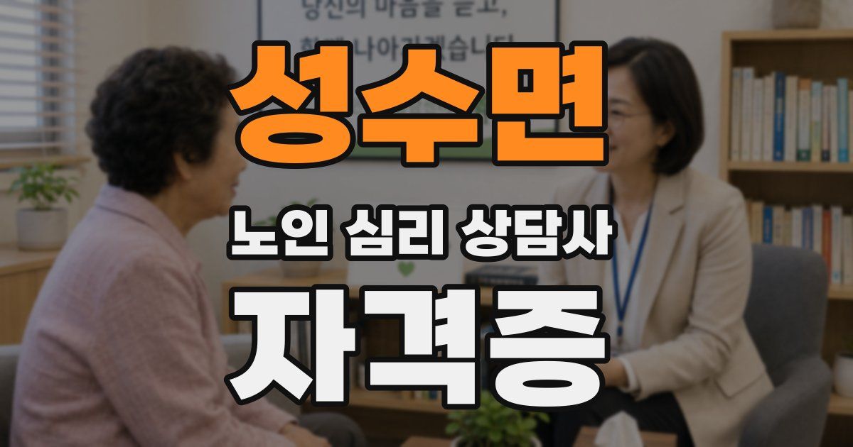 성수면 노인 심리 상담사 자격증