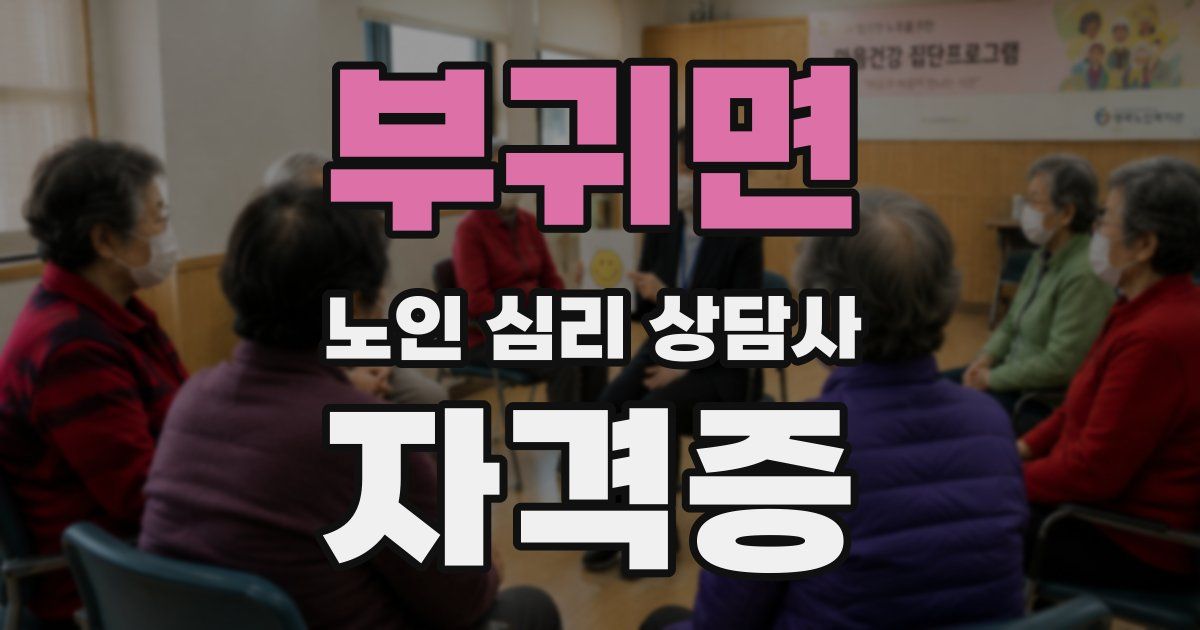 부귀면 노인 심리 상담사 자격증