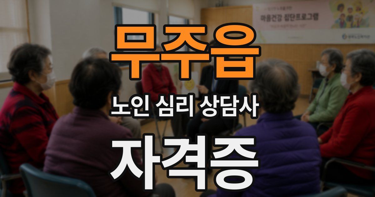 무주읍 노인 심리 상담사 자격증
