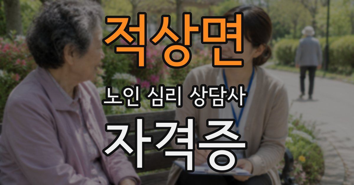 적상면 노인 심리 상담사 자격증